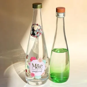 Custom Green Glass Spirits and Water Bottle 200ml 375ml