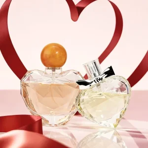 Custom Heart-Shaped Transparent Glass Spherical Perfume Bottle 50ml Empty Screen Printed Pump Sprayer