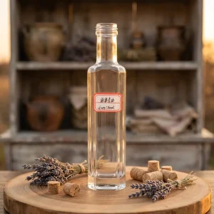 Custom High End Empty Glass Oil Bottles 250ml with Cork Stoppers