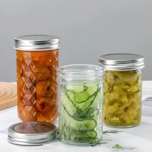 Custom Label 100ml 300ml 250ml 500ml Empty Food Canning 16oz Glass Mason Jar with Lids