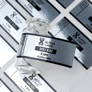 Custom Logo 10ml Peptide Vial Paper Box and Sliver Label Stickers Set for Pharmaceutical Medicine Packaging