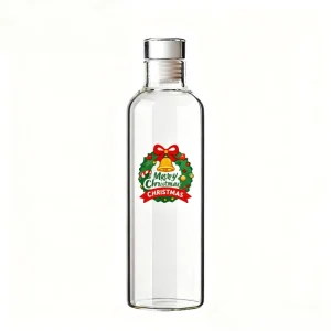 Custom Logo 320ml 500ml 750ml 1000ml Reusable High Borosilicate Glass Water Bottle with Lid