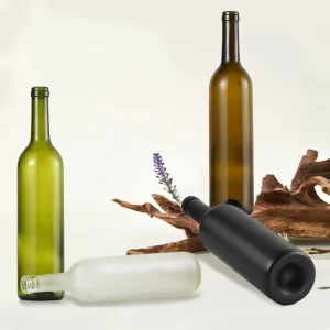 Custom Logo 375ml 500ml 750ml Bordeaux Wine Bottle With Cork Black Glass Bottle