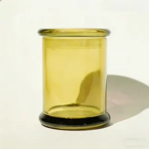 Custom Logo 4oz 8oz 12oz Yellow Blue Empty Glass Candle Containers with Metal Bamboo or Wooden Lid