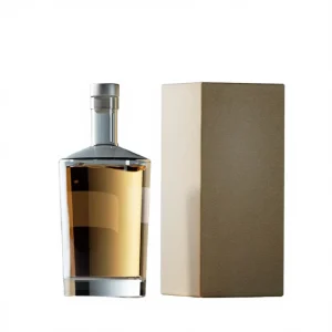 Custom Logo 500ml 750ml Transparent Flint Glass Bottle for Juice Wine and Liquor