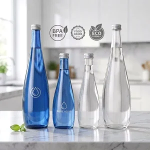 Custom Logo BPA-Free Lead-Free 500ml 750ml Glass Beverage Bottle for Carbonated Soda Sparkling Mineral Water