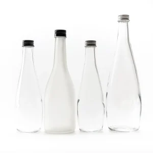 Custom Logo Beverage Bottles 330ml Pear shaped Transparent 11oz 16oz Glass Bottles Juice with reusable screw top