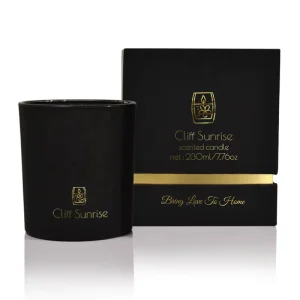 Custom Logo Black and White Frosted Glass Candle Jar with Gift Box