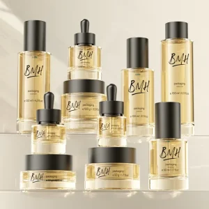 Custom Logo Empty Skincare Set Glass Lotion Bottle Jar Containers for Face Cream Cosmetic Packaging