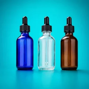 Custom Logo Glass Dropper Bottle and Pipette Vial for Cosmetics, 30ml 50ml, Aluminum Cap