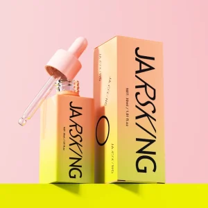 Custom Logo Gradient Fancy Rectangle Drop 20ml 30ml Cosmetic Hair Serum Dropper Bottle with Packaging