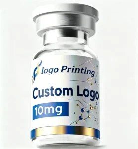 Custom Logo Holographic Laser Silver Peptide Vial Packaging Label Sticker for Lyophilized Powder 3ml 10ml Glass Bottle Injection