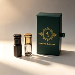 Custom Logo Luxury Pull Out Gift Box Octagon Roll on Attar Glass Bottle Empty Perfume Oil Packaging