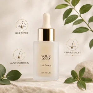 Custom Logo OEM ODM Private Label Hair Serum 30ml Gold Dropper Bottle for Hair Repair Treatment Manufacturer
