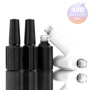 Custom Logo Small 8ml Oval Empty Nail Gel Polish Glass Bottle