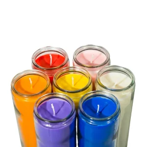 Custom Logo Spiritual Prayer Glass Jar Paraffin Wax 7 Day Candle Black