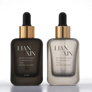 Custom Logo Square Glass Dropper Bottle 30ml 50ml with Frost Finish and Screw Cap