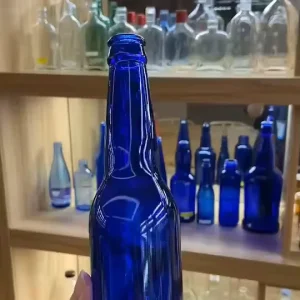 Custom Long Neck Blue Beer Glass Bottle 330ml