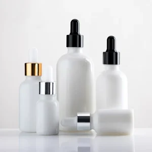 Custom Luxury 10ml 15ml 20ml 30ml 50ml 100ml White Clear Essential Oil Glass Round Pipette Dropper Bottle With Dropper