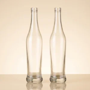 Custom Made 450ml Liqueur Ice Wine Wooden Cork Lid clear Glass Bottle Liquor