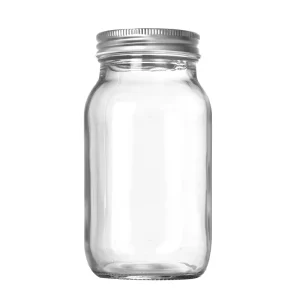 Custom Mason Jar with Silver Metal Lid Regular Mouth Glass Canning Jars Aluminum Cap for Personal Care Use