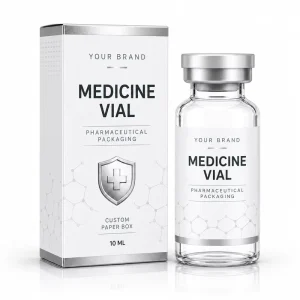 Custom Medicine Vial Packaging Box Pharmaceutical Paper Box for Empty Glass Vials with Logo Printing