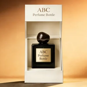 Custom Men Luxury Square Black Glass Perfume Spray Bottle 50ml 100ml Crimp Empty Perfume Bottle With Packaging Box