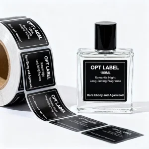 Custom Metallic Effect Perfume Bottle Sticker Fragrance Label for Glass Packaging