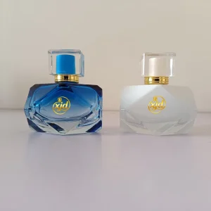 Custom Modern Transparent Flat Shape Perfume Spray Bottle 10ml 30ml 80ml with Pump Sprayer and Box Packaging