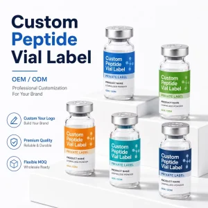 Custom Multicolor Peptide Vial Labels Custom Logo Waterproof Stickers for Glass Lyophilized Powder Bottles