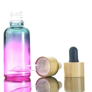 Custom Ombre Gradient Glass Dropper Bottle for Skincare Serum or Essential Oil, 1oz 30ml