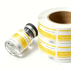 Custom Peptide Vial Labels Waterproof Vinyl Decals for 3ml 5ml 10ml Wellness Supplement Containers