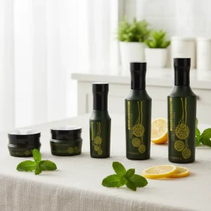 Custom Print Frosted Luxury Glass Toner Serum Luxury Cosmetic Skin Care Face Mask Cream Jars Luxury Glass Cosmetic Containers