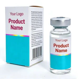 Custom Printed 1ml 3ml 10ml Peptide Vial Labels with Cardboard Single Vial Boxes