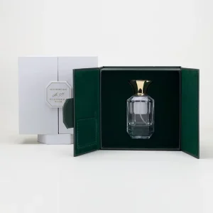 Custom Printed Cardboard Cosmetic Perfume Box with 50ml Empty Glass Perfume Bottle Magnetic Closure