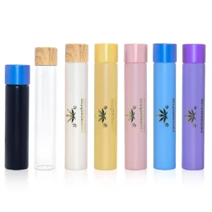 Custom Printed Child-Resistant Round Glass Tubes 110mm 115mm for Pill Storage with Screw Cap