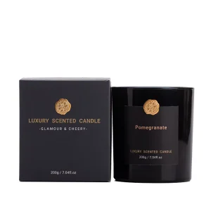 Custom Private Label Black Glass Jar Scented Candle with Gift Box for Home Fragrance
