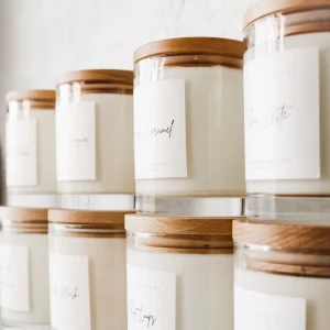 Custom Private Label Scented Soy Wax Candle Clear Glass Jar with Gift Box