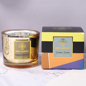 Custom Private Label Soy Wax Scented Candle in Thick Electroplated Glass Jar