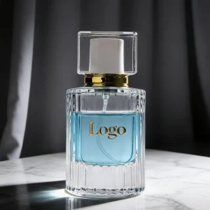 Custom Round Empty Clear Glass Perfume Bottle 30ml 50ml 100ml with Spray, Box, and Lid