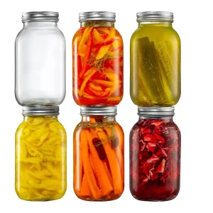 Custom Round Wide Mouth Airtight Glass Mason Jar 150ml to 1000ml with Split Tops for Condiments, Canning and Sauce