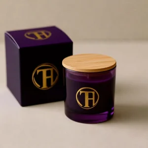 Custom Scented Candle Making Jars Glass Unique Luxury Purple Empty 8oz 10oz 12oz 14oz Candle Jars Include Lid
