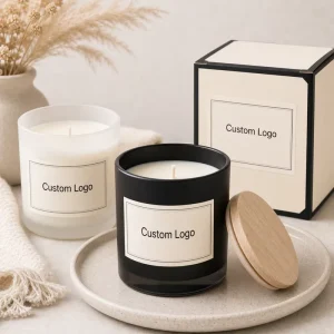 Custom Scented Glass Jar Candle with Lid for Home Decor