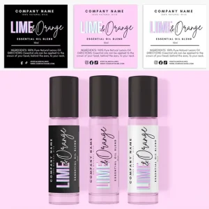 Custom Size Color Logo Printing Perfume Oil Bottles Roll on Personalized Label