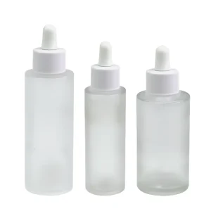 Custom Skin Care Cosmetic Glass Bottle and Cream Jar with Pump Cap