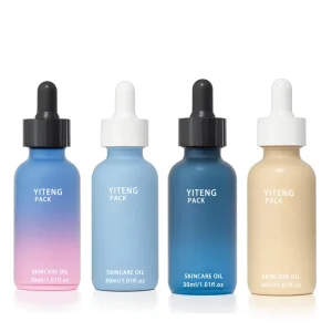Custom Skincare Serum Boston Glass Dropper Bottle 15ml 30ml 1oz 60ml 2oz 120ml 4oz Frosted Pink Blue Matte Black