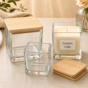 Custom Soy Wax Scented Glass Candle Jar Container with Lid for Home Decor Christmas & Valentine’s Day