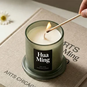 Custom Soy Wax Transparent Bell-Shaped Dome Glass Jar Scented Candle with Lid and Gift Box