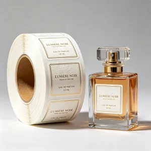 Custom Special Textured Paper Hot Stamping Perfume Bottle Packaging Label
