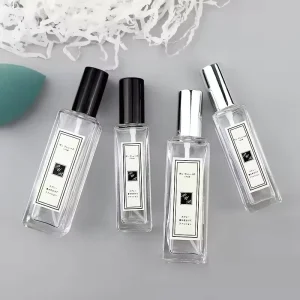 Custom Square Rectangle Glass Perfume Bottles 5ml 10ml 20ml 30ml with Golden Aluminum Lid and Sprayer